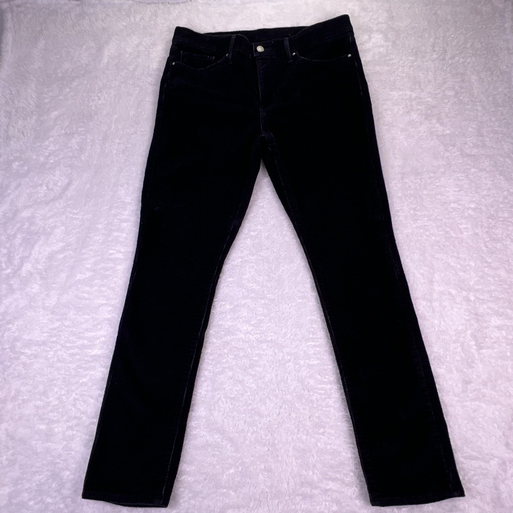 Levi's Black Corduroy‎ Pants Women's 34x27 Soft Cotton Stretchy Straight Leg